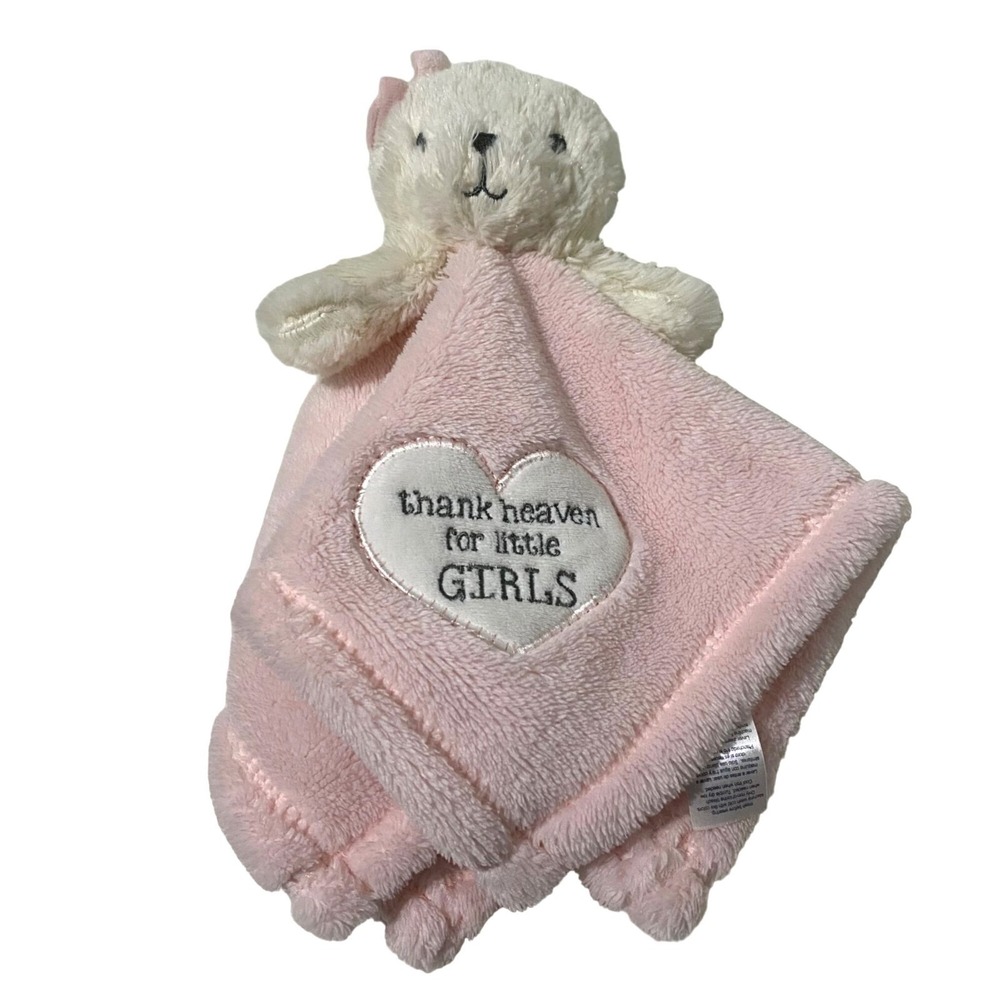 Thank Heaven For Little Girls Teddy Bear Lovey Plush Pink Security Blanket 2018‎